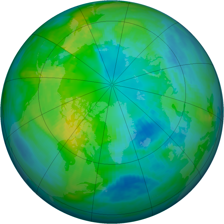 Arctic ozone map for 17 October 1982